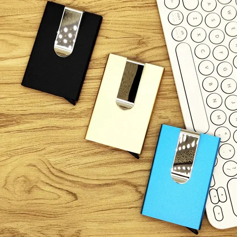 Slim Metal Card Wallet Minimalist RFID Cardholder Business