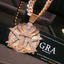 Gold Rose Gold Paved Hip Hop Pendant