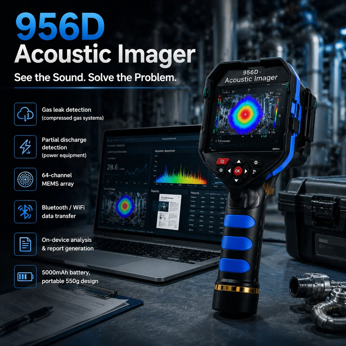 Gas Leak Detector Acoustic Camera Industrial Sound MEMS Partial — product view 1
