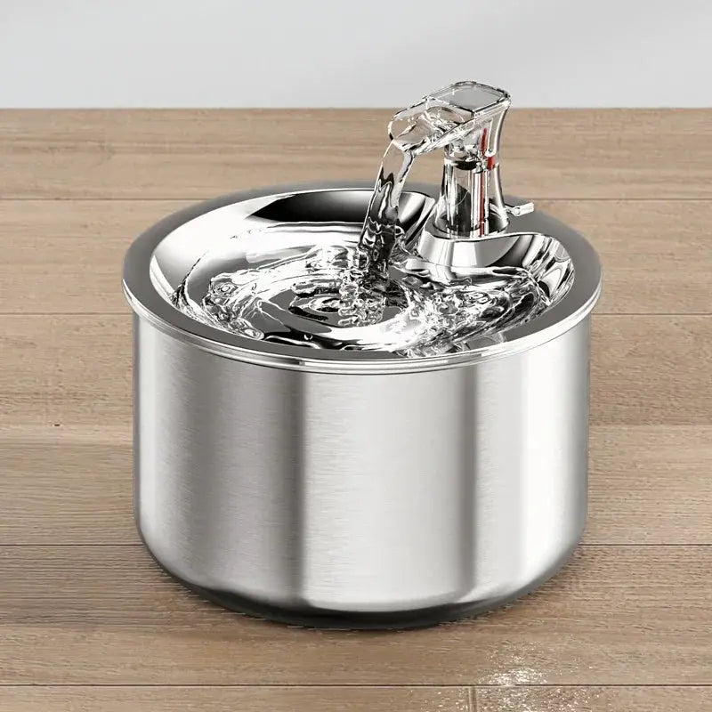 2L Stainless Steel Pet Water Dispenser Cat Fountain