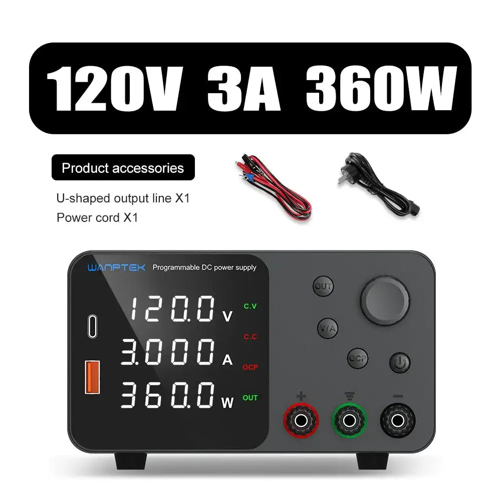 Wanptek DC Power Supply 30V 10A 5A Variable Bench Power Supply Adjustable Lab Power Supply 60V 5A 120V 3A Voltage Regulator