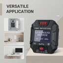 NJTY T003 US Plug Digital LCD Socket Outlet Voltage Tester Wiring Fault Detector RCD Test Polarity Ground Neutral Check 90V-250V