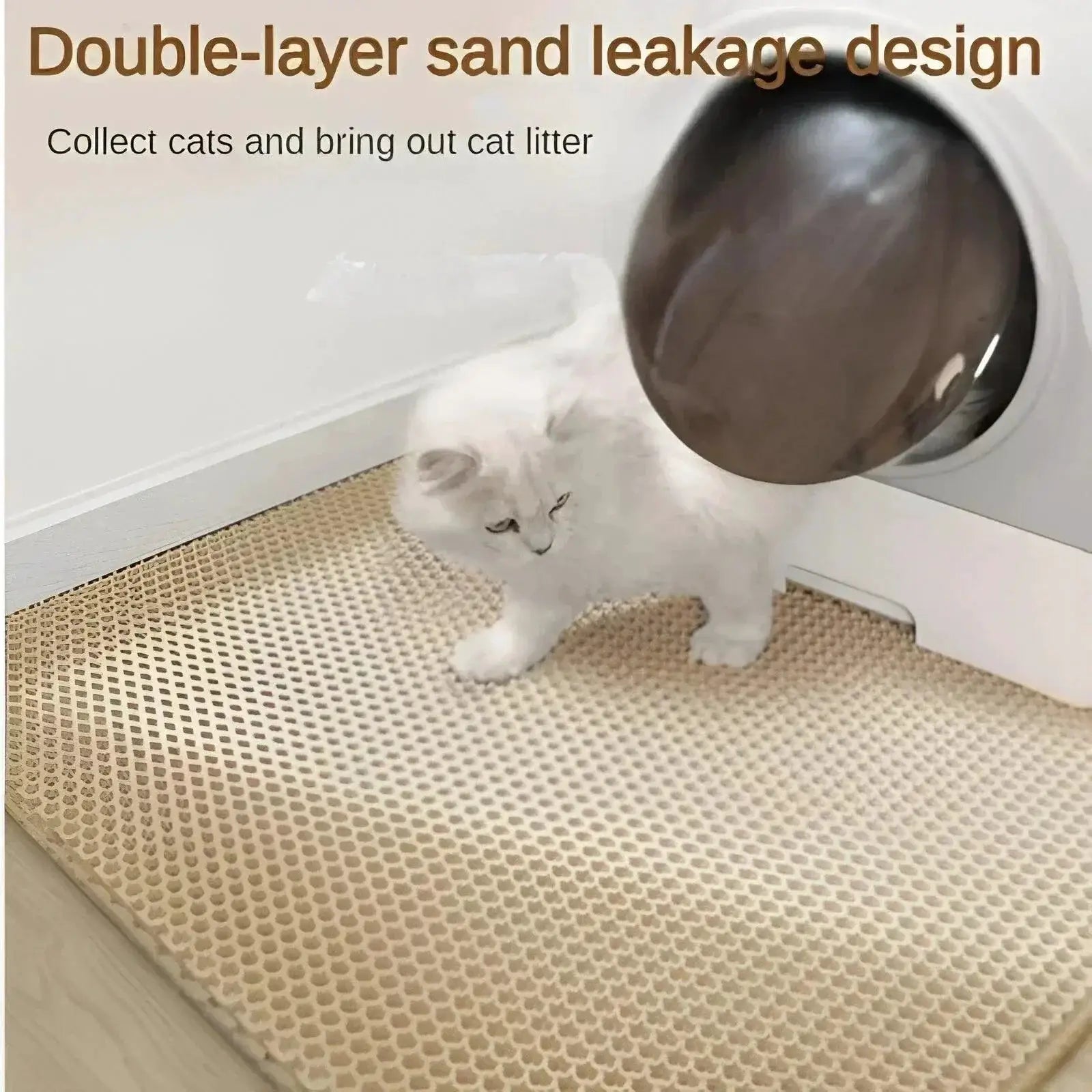 Double Layer Non Slip Cat Litter Mat Hygienic Durable