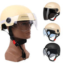 Adult's Half Helmet With Goggles for Motorbike & Bicycle- Cartoon Design, 3C Certified for Men and Women.