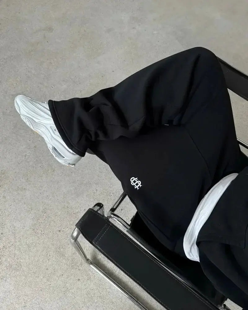 Embroidery Pattern Baggy Pants Women Retro Loose Sweatpants - OurLum.com