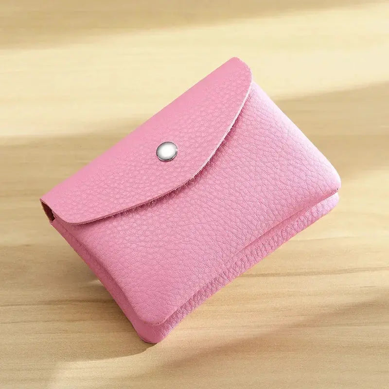 Genuine Leather Coin Purse For Women Slim Compact Wallet