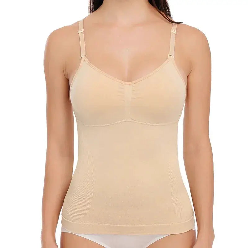 Seamless Plus Size Body Shaper Tank Top With Removable Pads