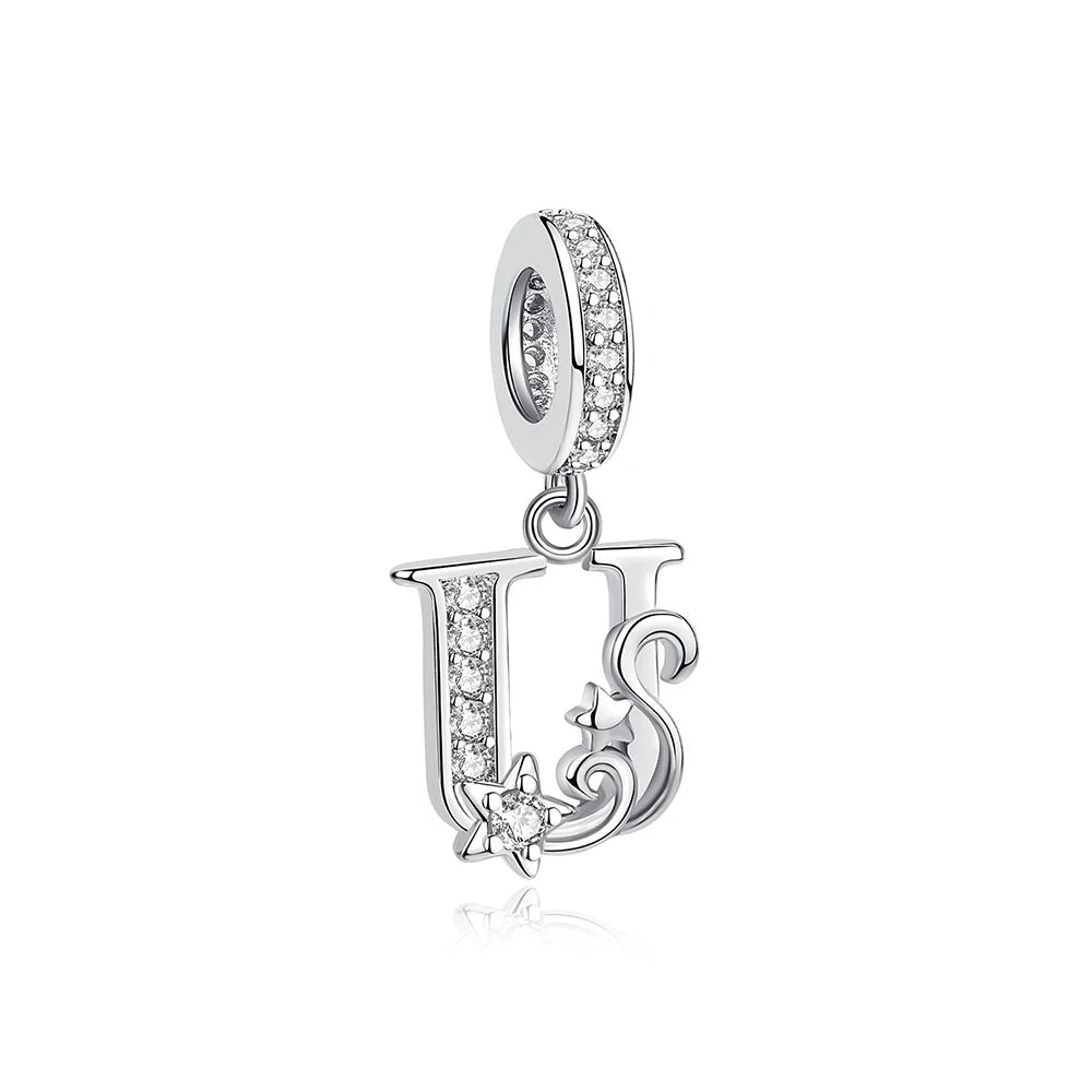Sterling Silver Charm Star Letters