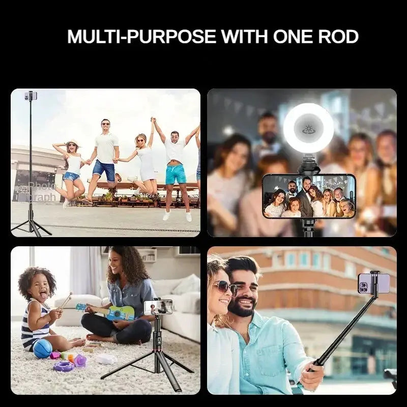 Selfie Stick 1.83m Aluminum Tripod With Bluetooth Remote