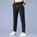 Ice Silk Men's Pants Summer New Black Gray Casual Wear