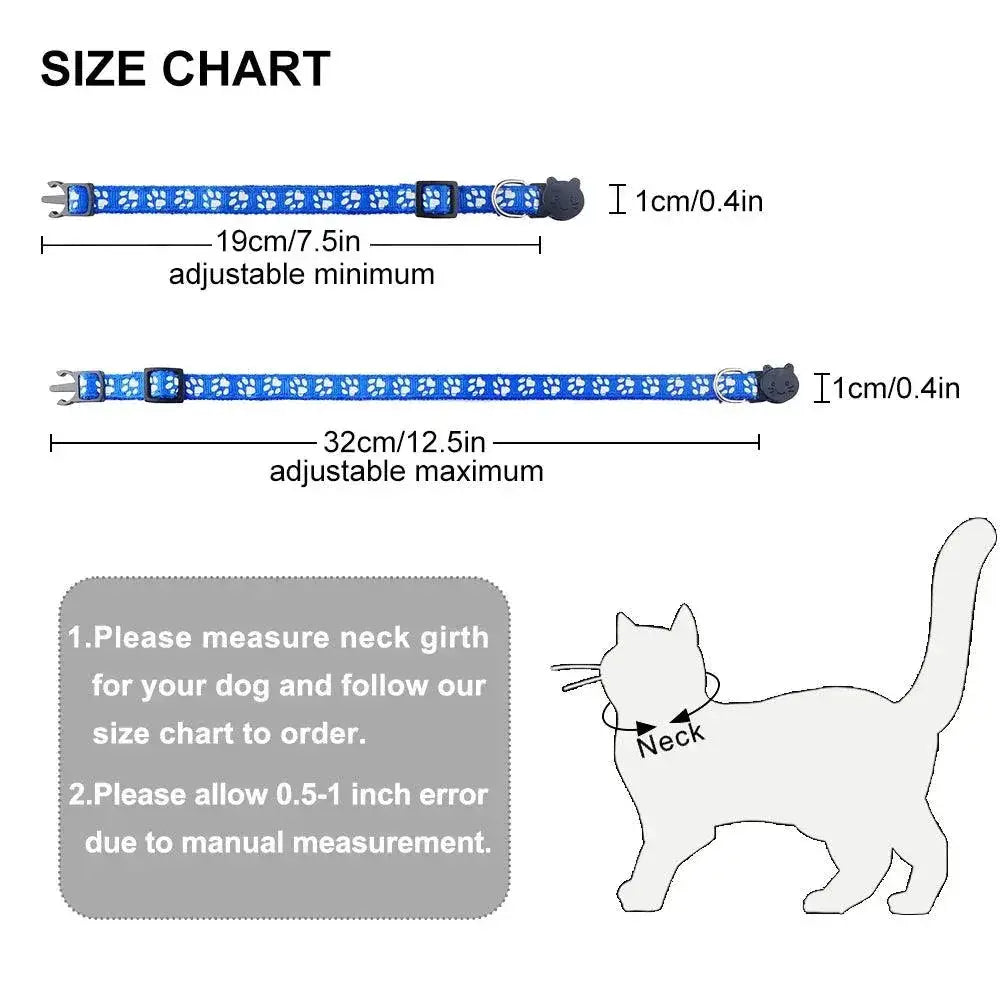 Adjustable Personalized Nylon Cat Collar With Bell And Tag