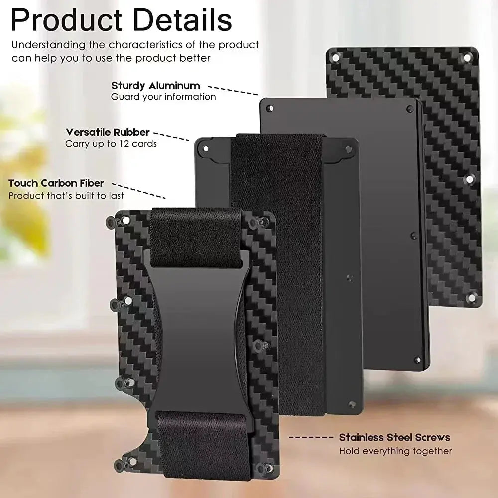 RFID Card Holder With Money Clip Wallet For Men Luxury