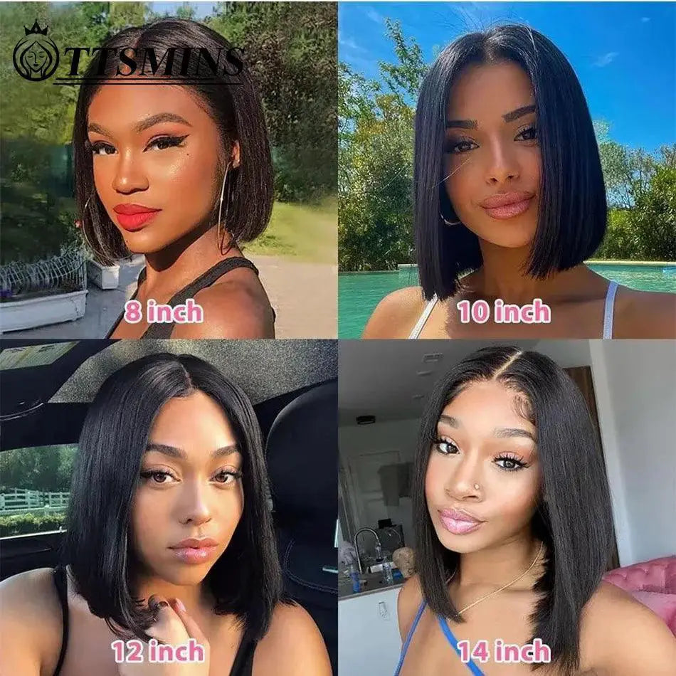 Bone Straight Bob Human Hair Wig 100 Percent Remy Brazilian