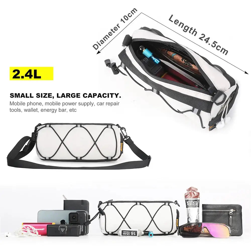 Rhinowalk Bike Bag Handlebar Bag 2.4L Large Capacity Reflective Bike Bag or Other Colors MTB Road Cycling Bike Frame Tube Bag