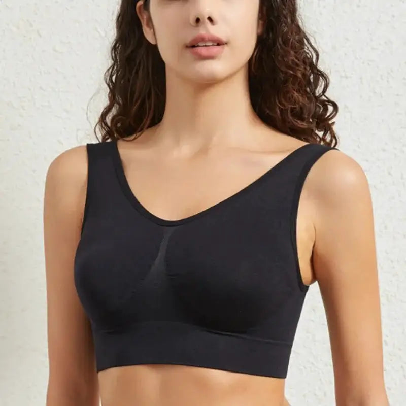 Women's Seamless Push-Up Bra Sports Bralette Non-wire Crop Top Solid Sexy Lingerie No-Pads Breathable Plus Size Tank Bra S-5XL