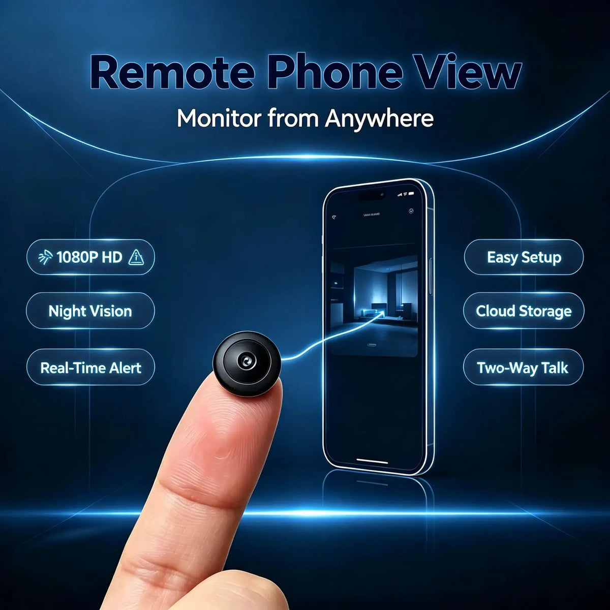 Mini WiFi Camera, HD Small Nanny Cam with Infrared 4K Vision — product view 2