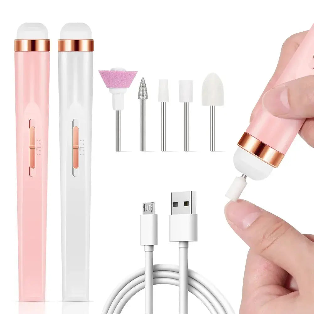 5 In 1 Electric Nail Polish Drill With Light Portable