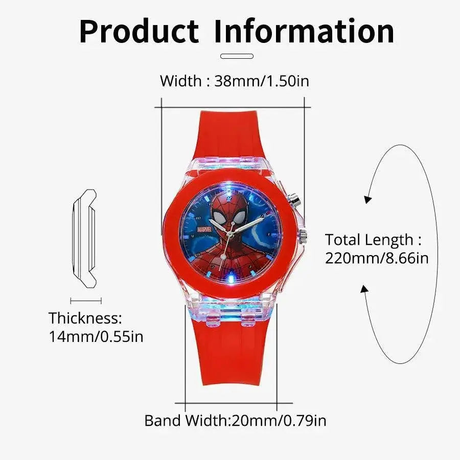 Mickey Mouse Spiderman Light Up Kids Watches Timepieces