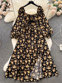 Floral Elegance Chiffon Dress Summer Chic with Graceful Appeal