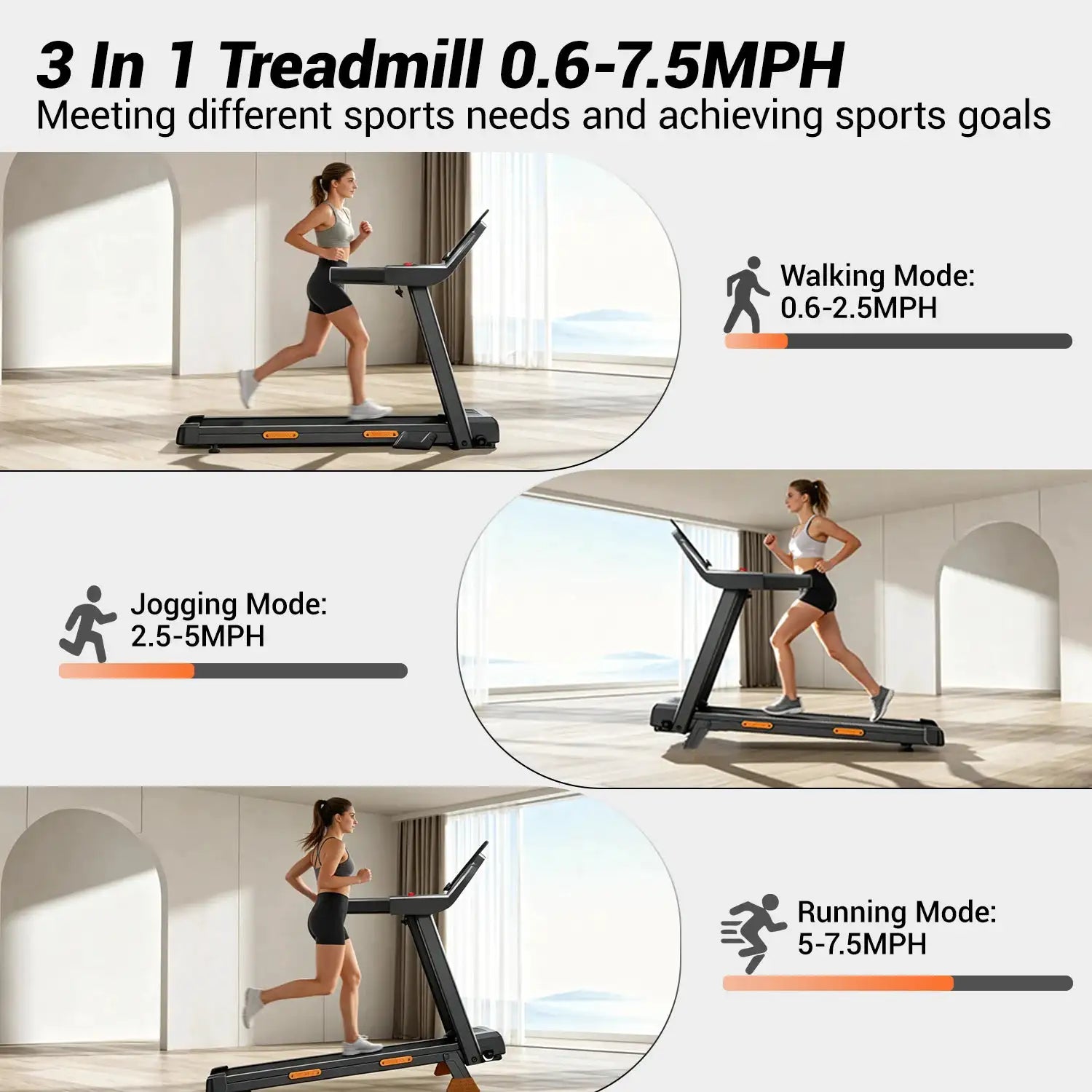 UMAY Tapis de Course Pliable pour Maison – Inclinaison 15%, Vitesse 12 km/h, Moteur 3.0 HP, Écran LED, Capacité de Charge 136 kg