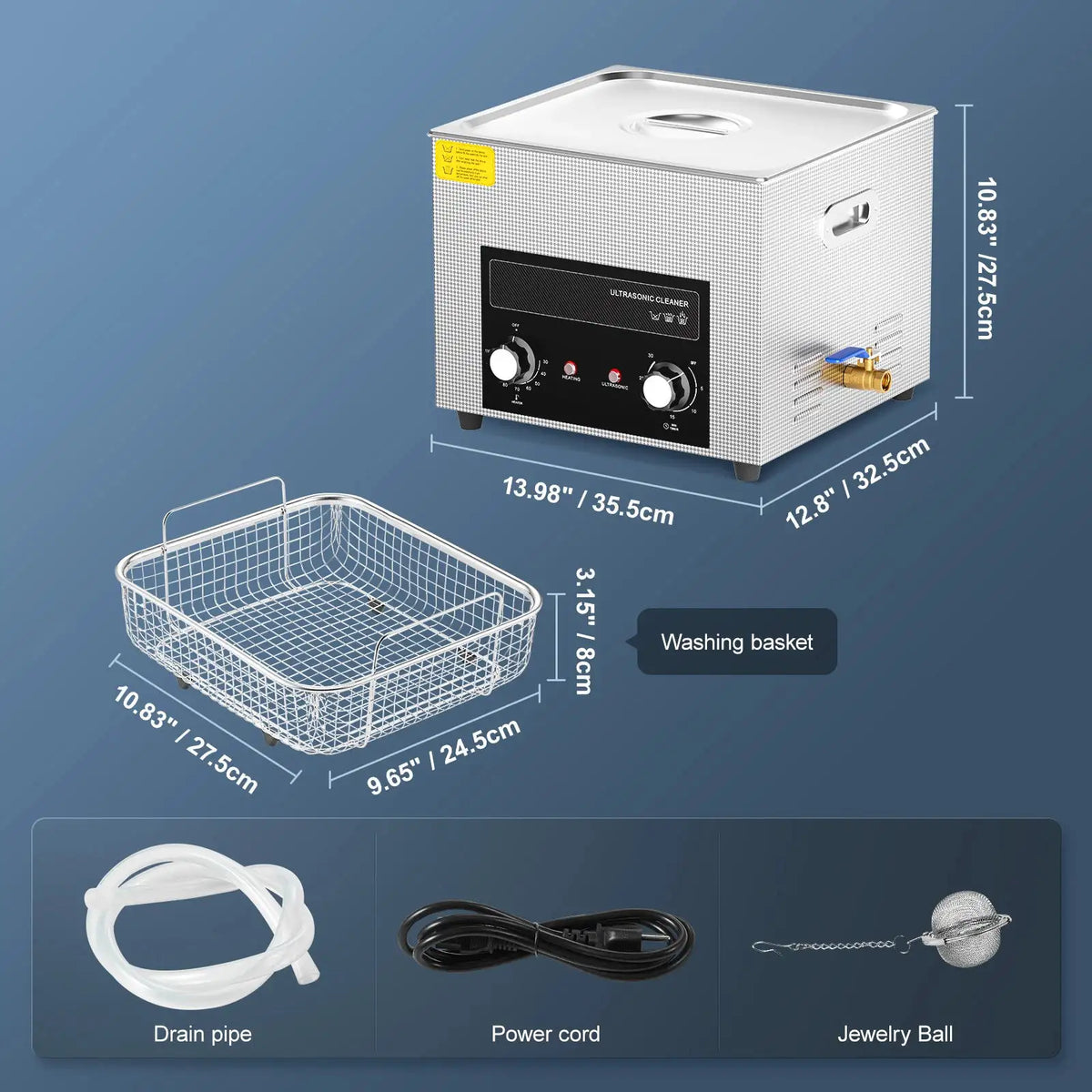 SucceBuy Knob Ultrasonic Cleaner with Heater & Timer for Lab — product view 6