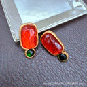 Geometric Jelly Translucent Gemstone Stud Earrings for Women