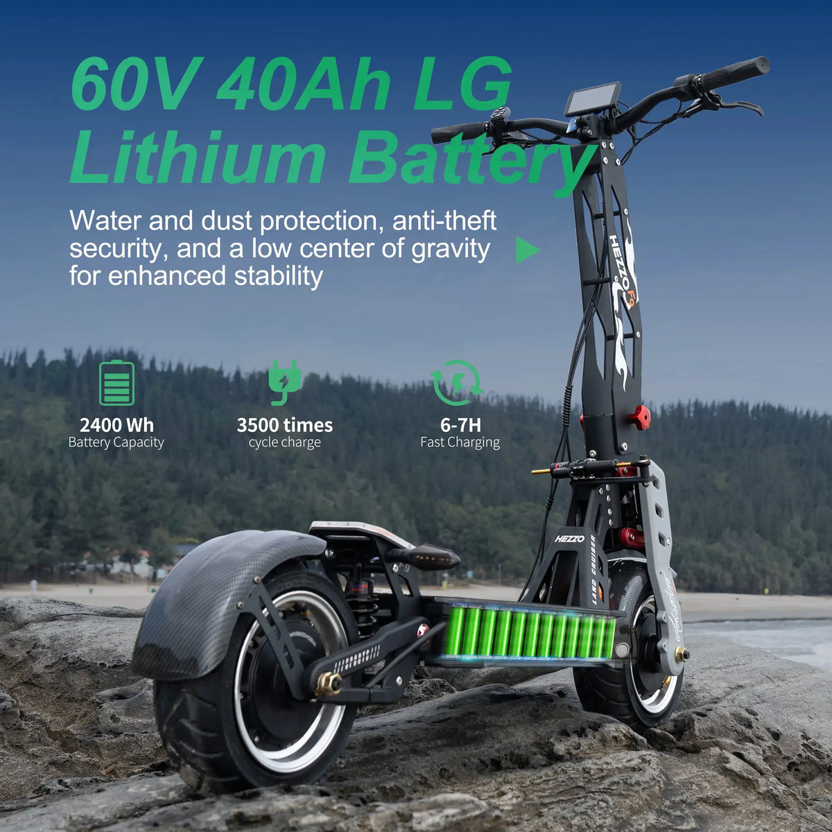 Hezzo Dual Motor Electric Scooter — product view 6