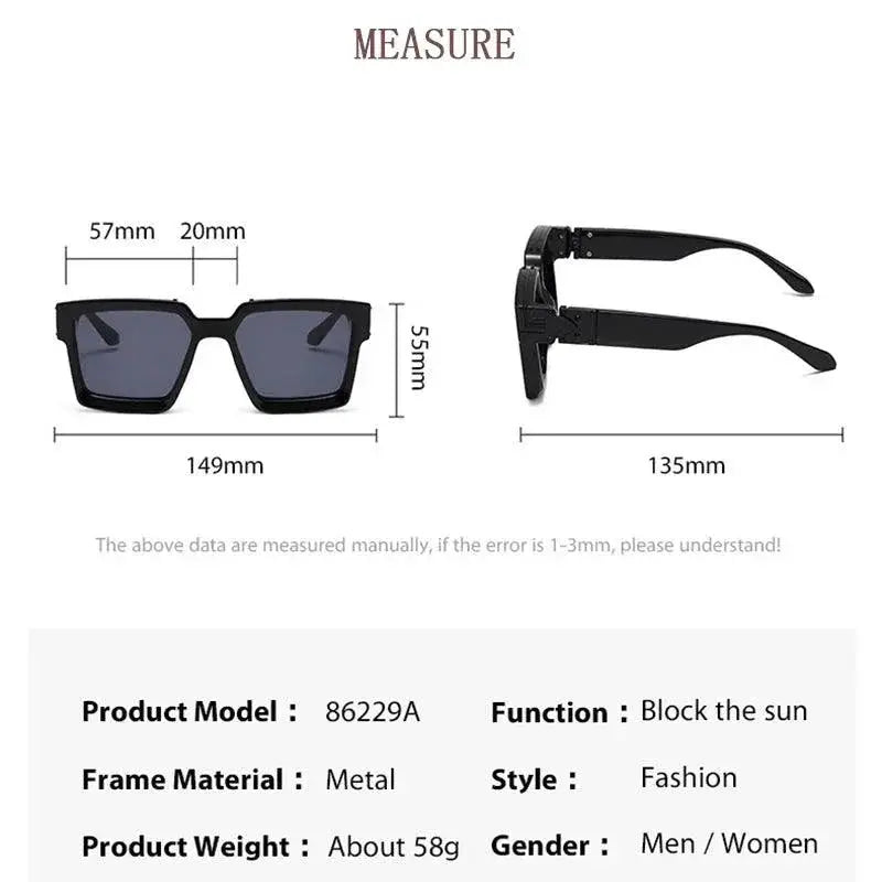 Unisex Luxury Retro Square Sunglasses UV400 Protection