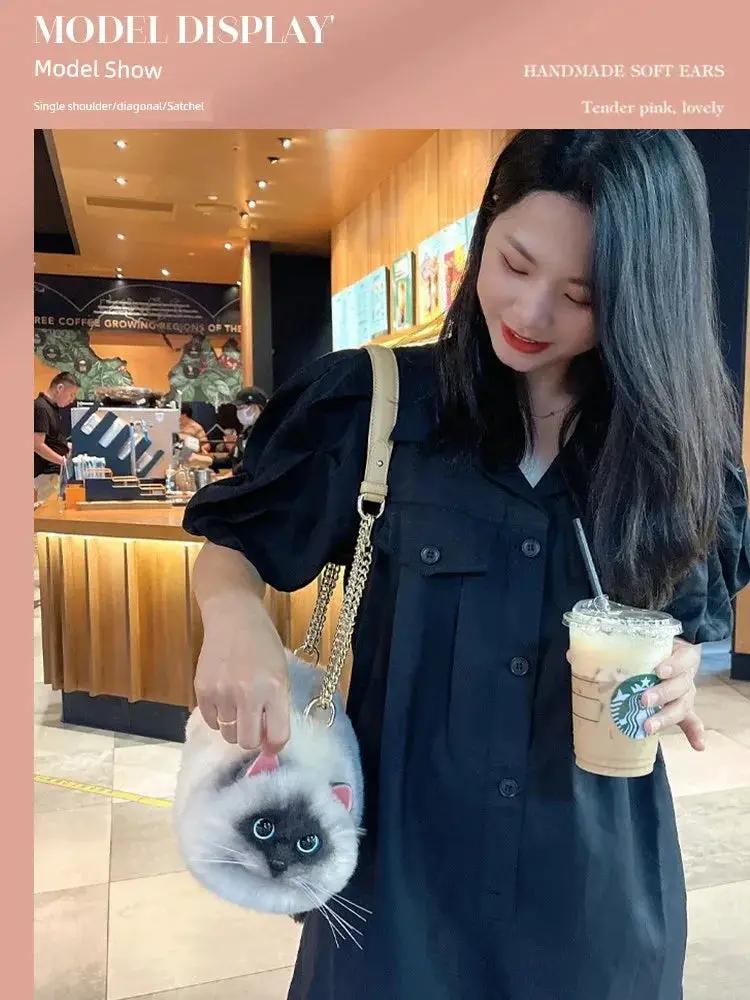 Cat Taimeng Niche Style Ladies Phone Bag Portable Everyday
