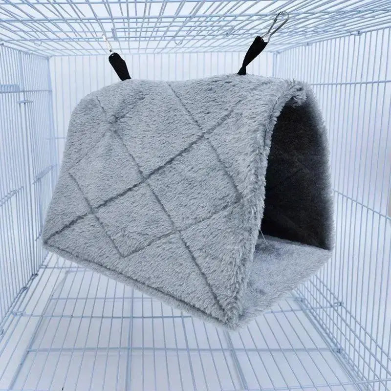 Cozy Velvet Bird Hammock Soft Plush Tent Bed For Cage
