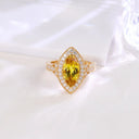 Vintage Yellow Crystal Ring
