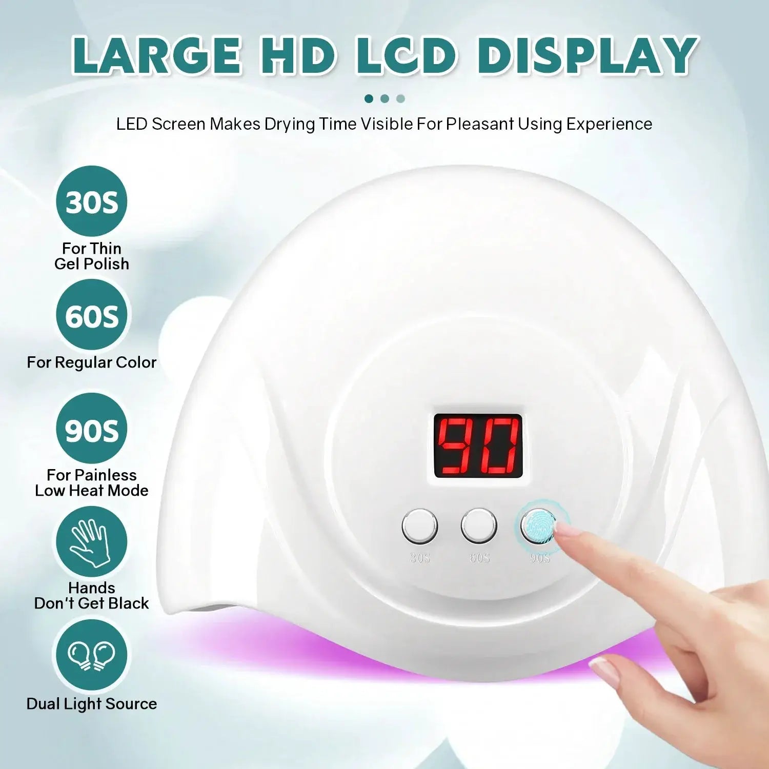 72W UV Nail Lamp With 24 LEDs Nail Dryer And Timer