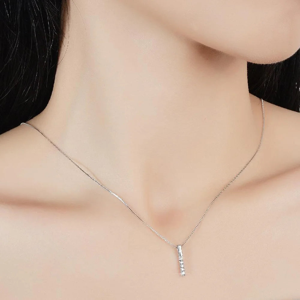 Moissanite Pendant Necklace in Sterling Silver Cbtb CB025 — product view 3