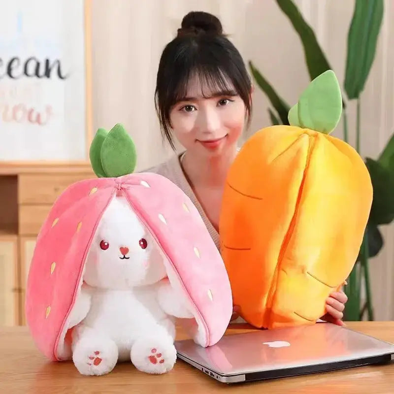 Transformation Fruit Rabbit Plush Toys With Sleep Pillow