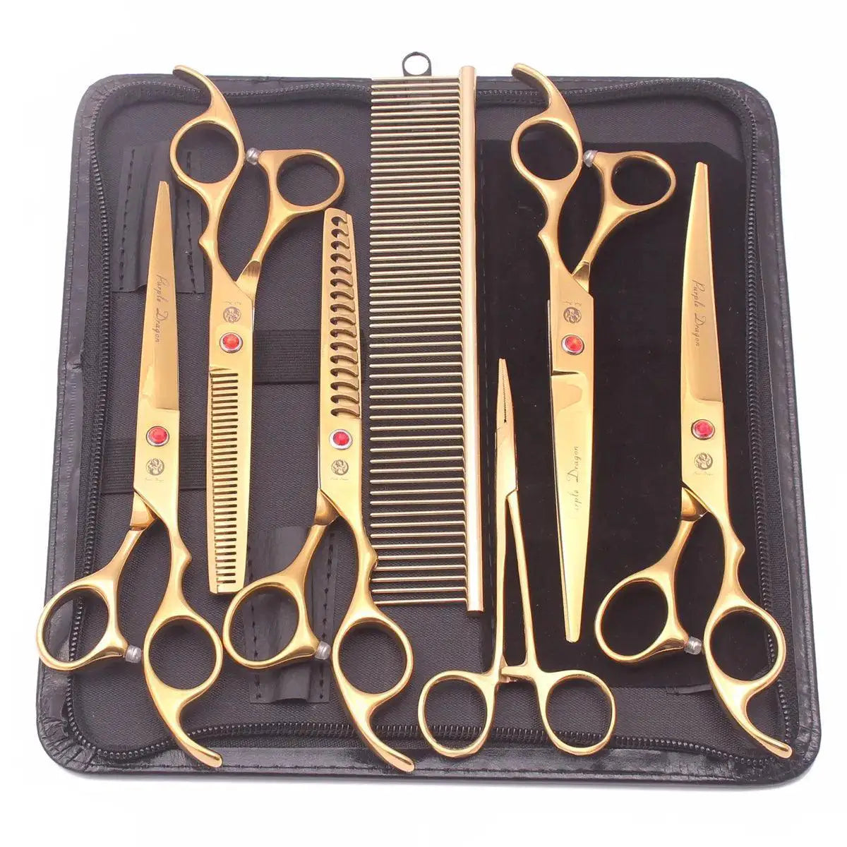 Purple Dragon Professional Pet Grooming Scissors Set