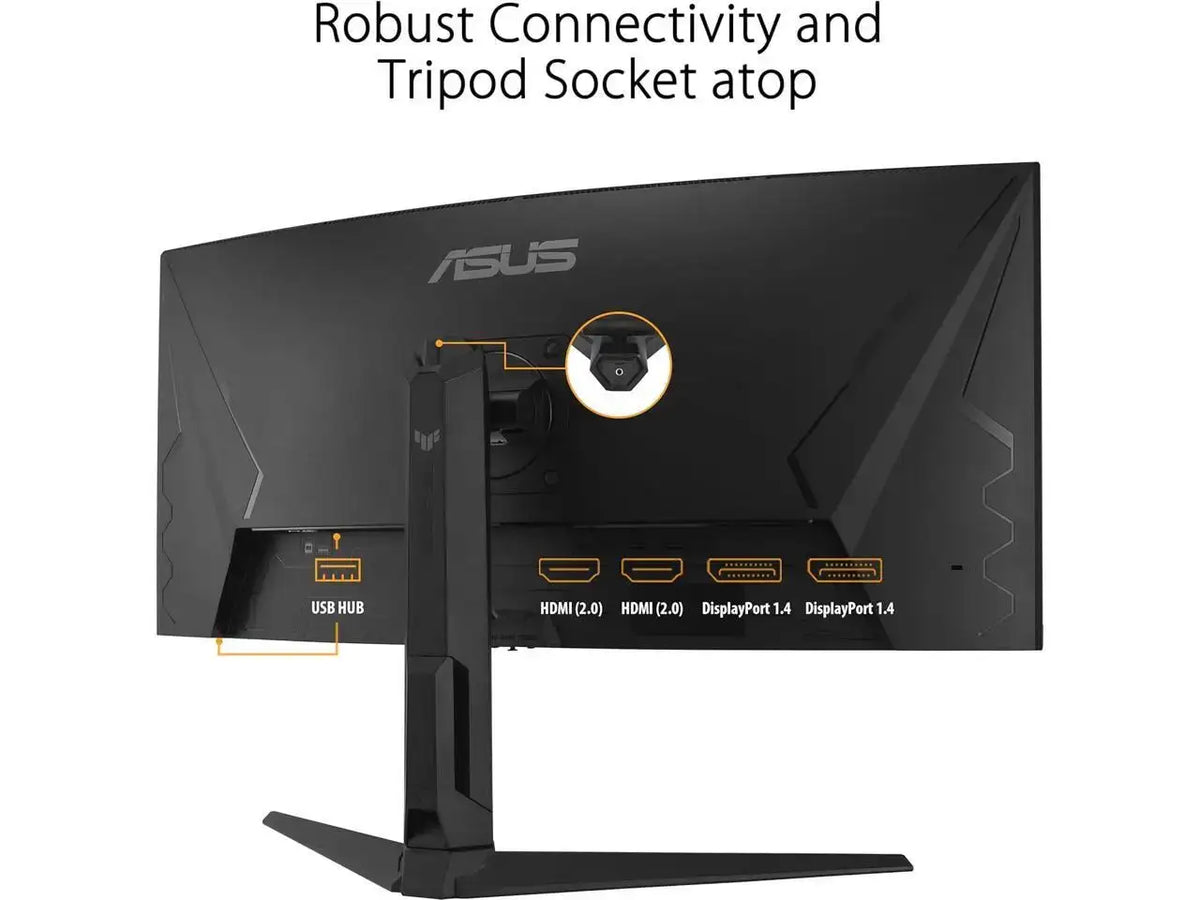 ASUS TUF Gaming 34 inch UltraWide QHD 2K 1440P 180Hz AMD FreeSync Premium Pro (Adaptive Sync) 1ms HDR400 ELMB Curved Gaming Computer Monitor with Height Adjustable, Swivel & Tilt Stand VG34VQL3A