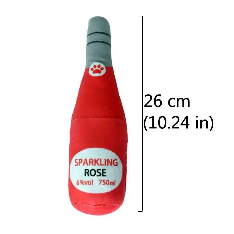 Dog Champagne Bottle Plush Toy Squeaky Whisky For Dogs