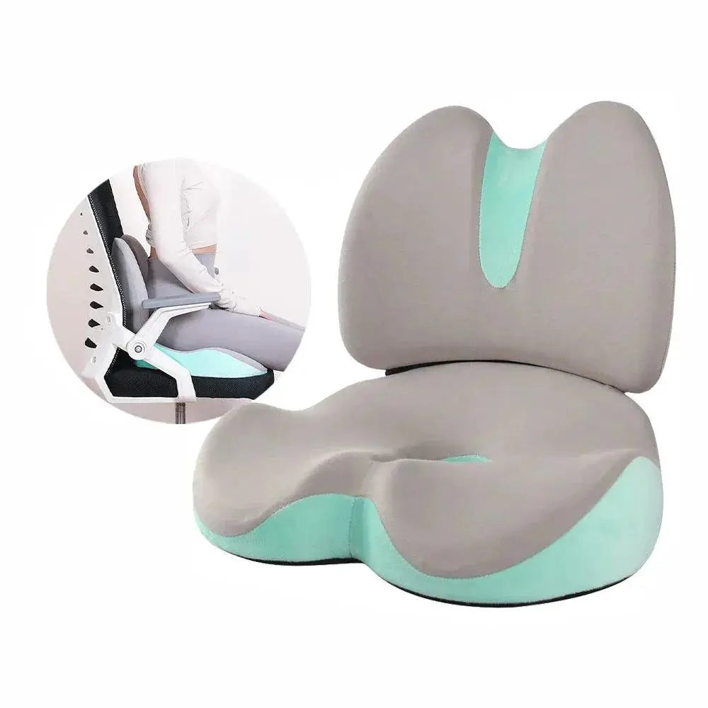 Memory Foam Lumbar Pillow and Cooling Gel Seat Cushion