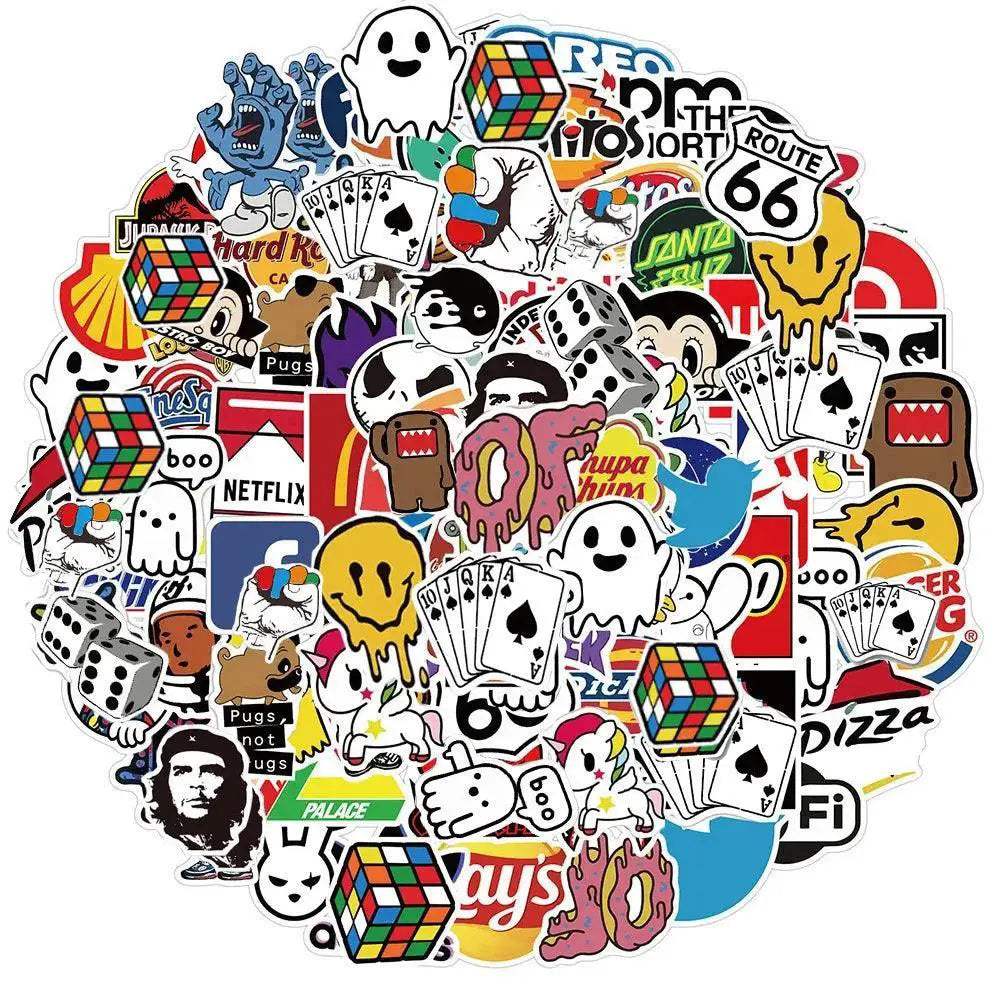 Trendy Fashion Logo Stickers Versatile Brand Decals All