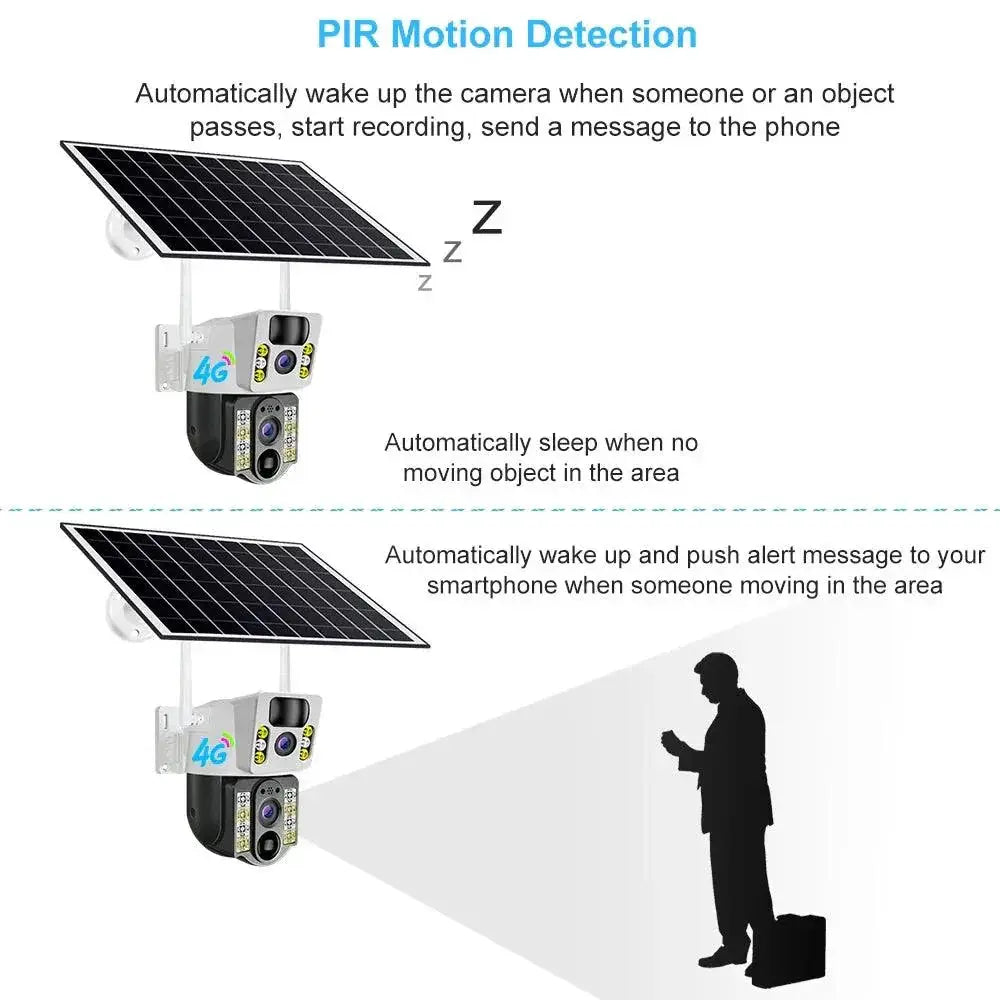 4K Solar CCTV Camera With Advanced Human Detection 10x Zoom