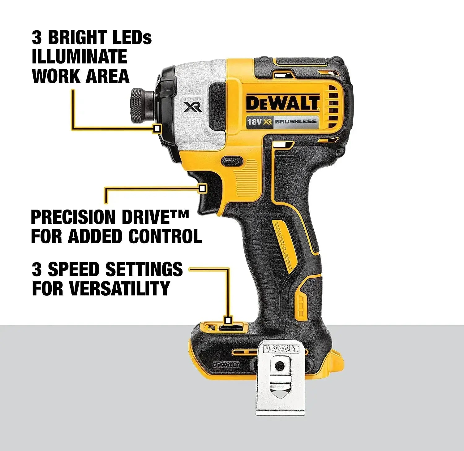 18V Brushless Impact Driver 205Nm Cordless Power Tool