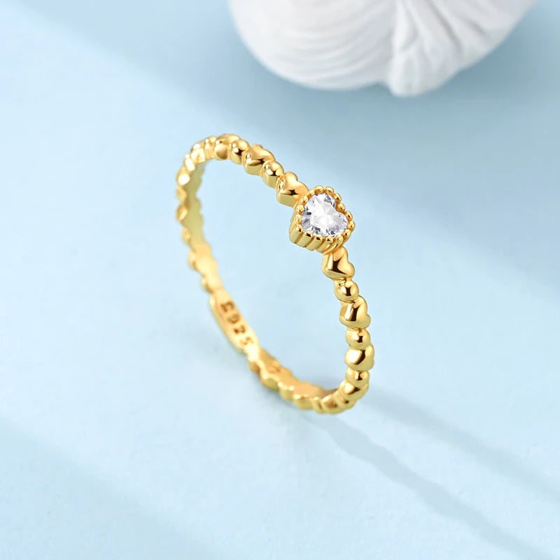 Sterling Silver Golden Ring Sparking