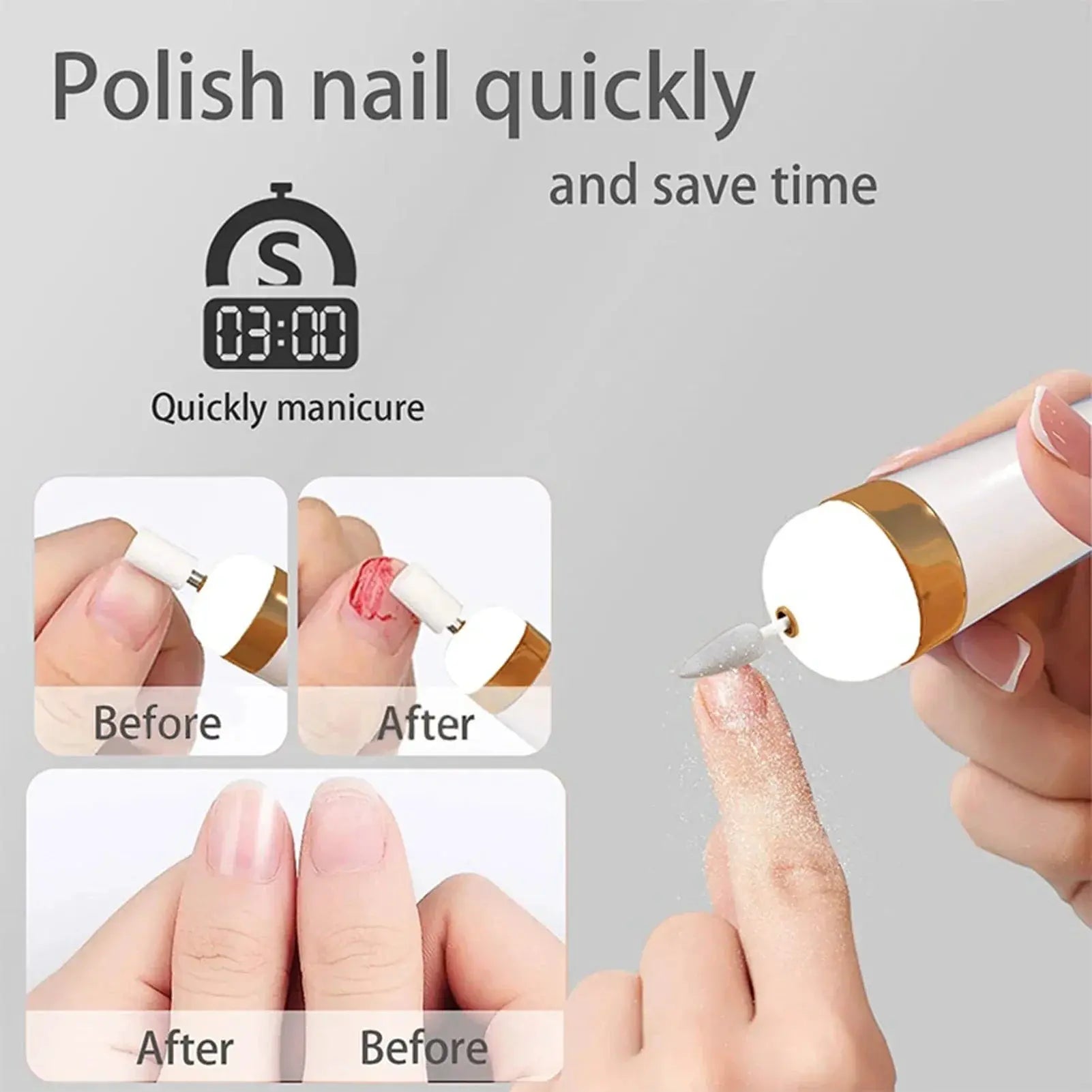 Electric Nail Polisher Drill Machine With Light 5 In 1 Tools