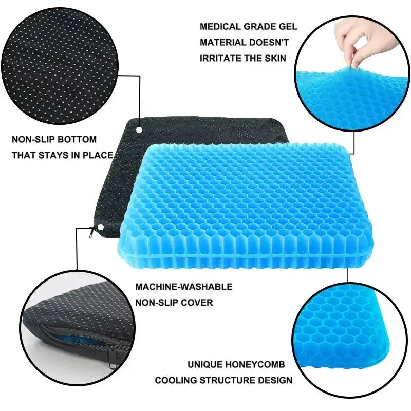 Gel Seat Cushion Breathable Honeycomb Design For Pain Relief - OurLum.com
