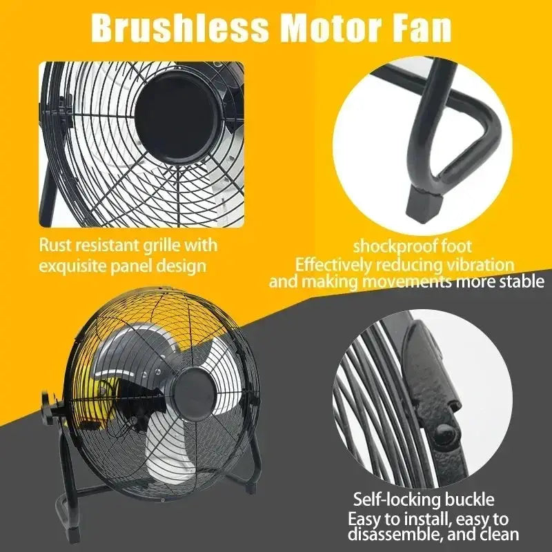 14 Inch Brushless Floor Fan For Bosch Makita Tools