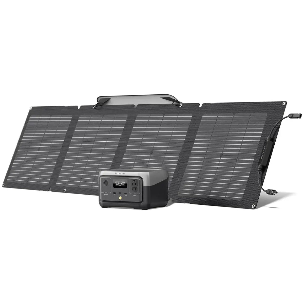 ECOFLOW Portable Power Station RIVER 2, 243Wh LiFePO4 Battery/ 1 Hour Fast Charging, 2 Up to 600W AC Outlets, Solar Generator