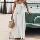 Women Strapless Backless Maxi Dress Sleepwear Loungewear Casual Loose Fit Summer