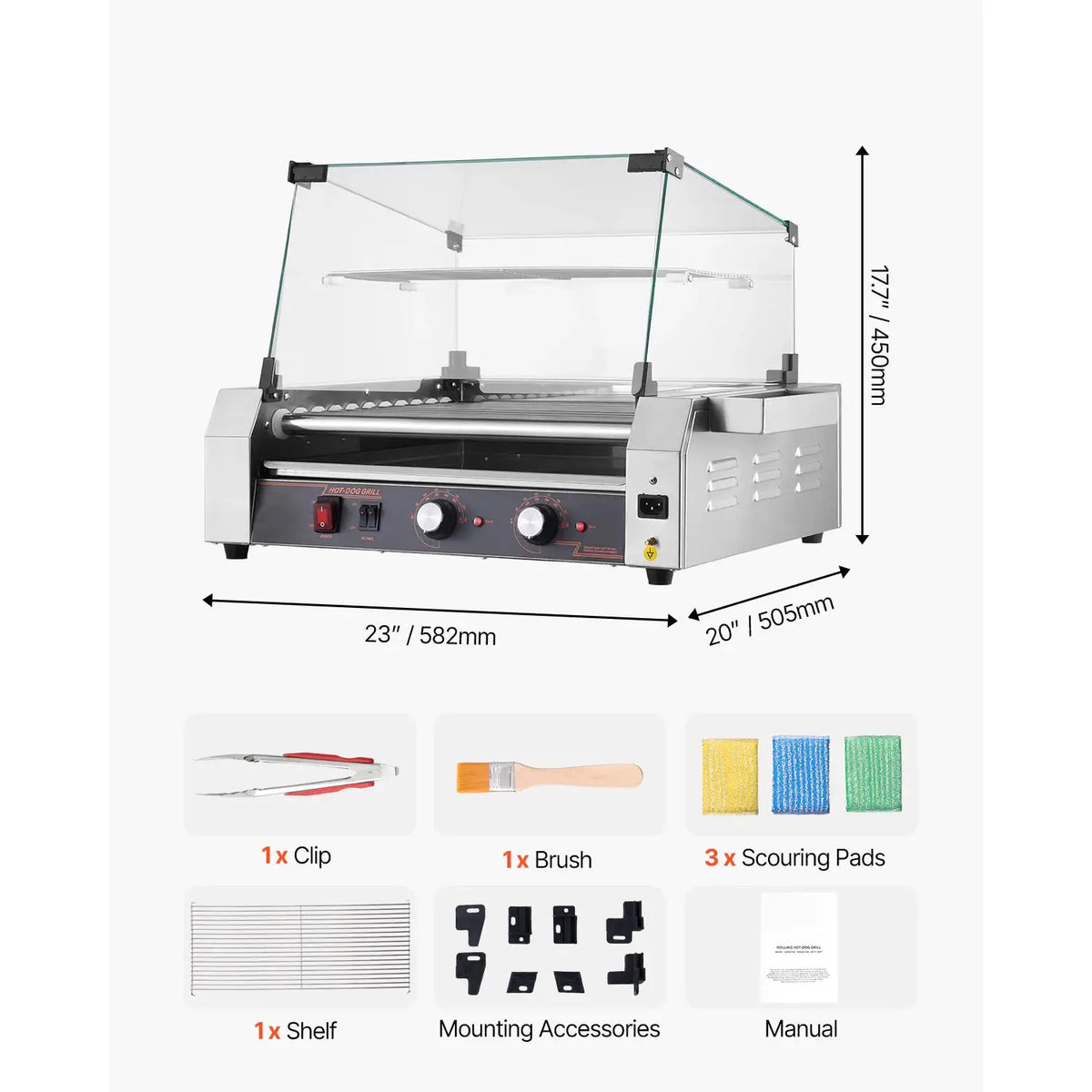 SucceBuy Rollers Hot Dog Roller Stainless Steel Sausage Grill — product view 9