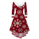 Santa Print Plush Swing Dress