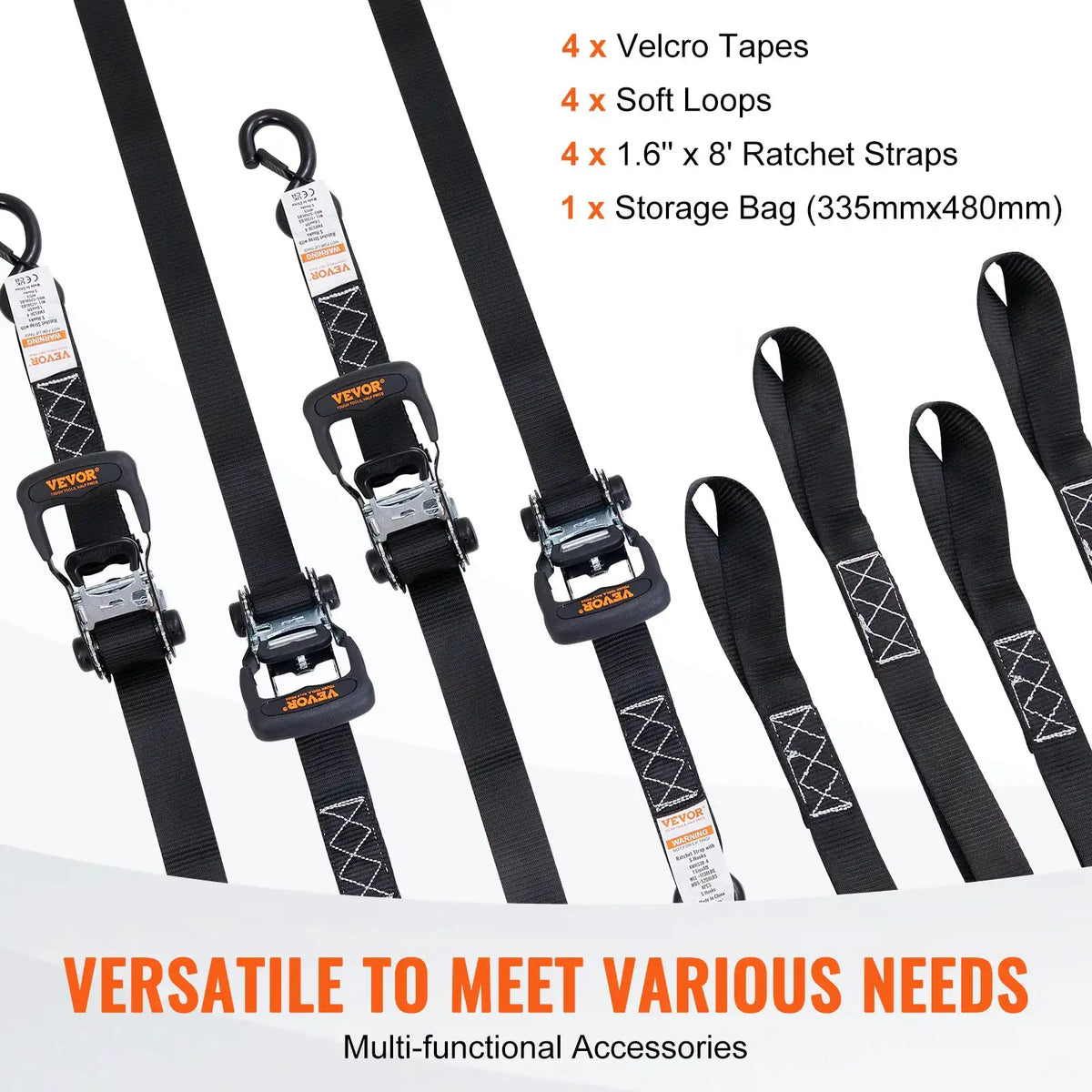 Heavy Duty Ratchet Tie Down Straps — product view 5